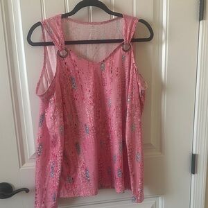 pink cold shoulder top